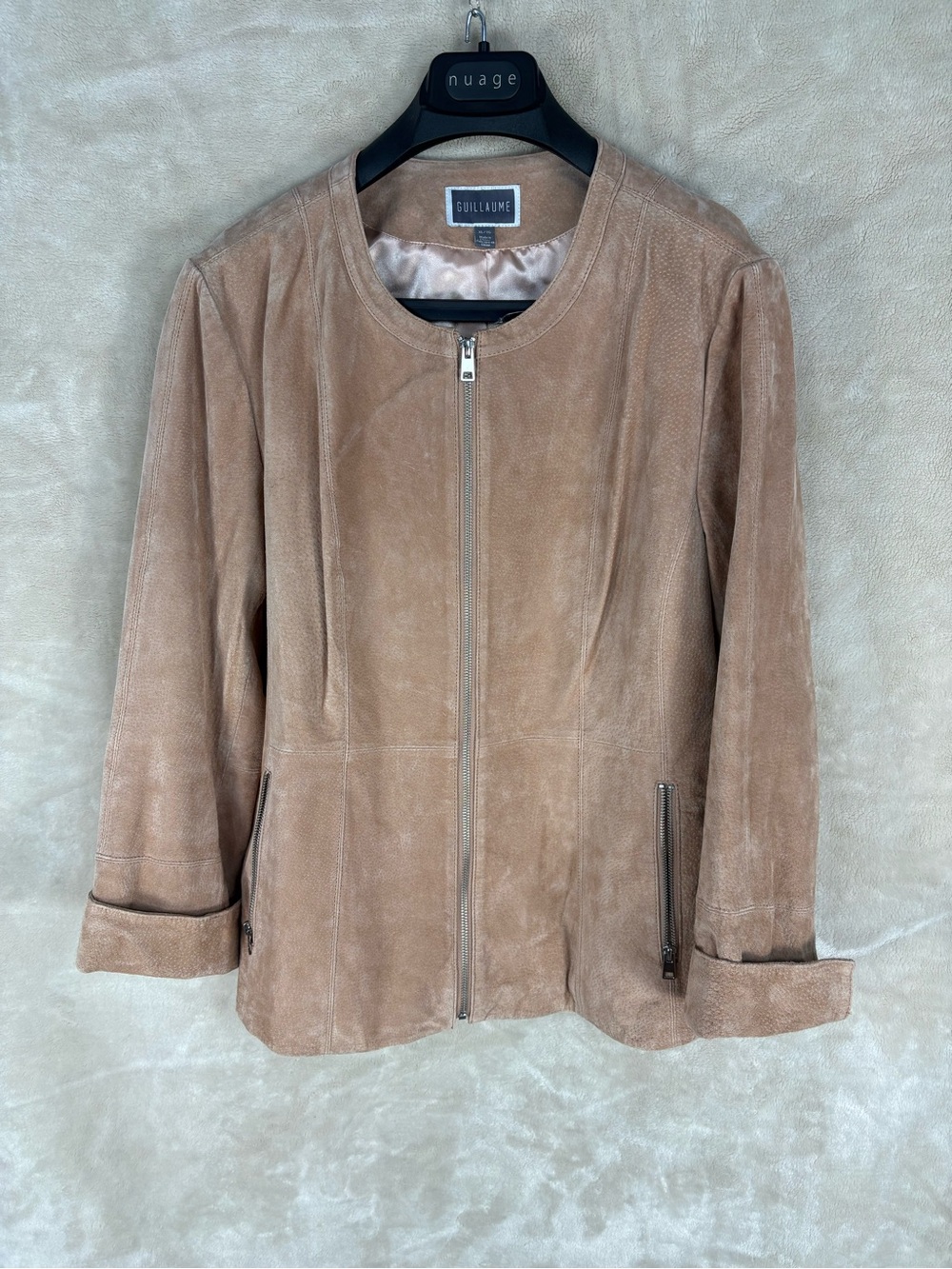 Guillaume Women's Suede Zip-Front Jacket in Light Brown